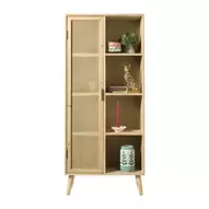 Kast Java met deurtje en vakken - bruin - 160x70x33.5 cm