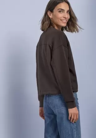 Sweatshirt met ronde hals en sierdetail