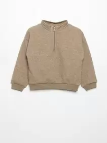 Sweatshirt met lange mouwen en ritskraag