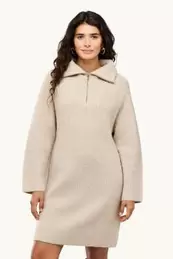 Gebreide jurk - straight fit - geribd