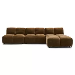 Hoekbank XL Fender be straight brown zonder arm rechts