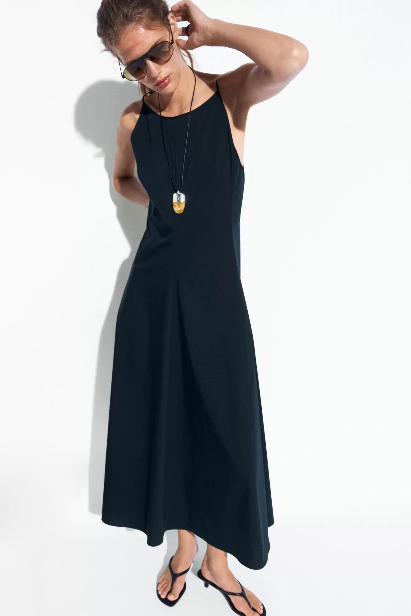 Vestido popelín tirante fino