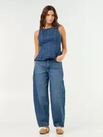 Barrel fit jeans met hoge taille