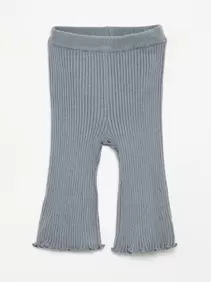 Effen legging van ribgebreide stof