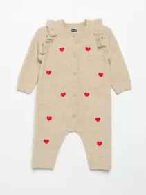 Lange gebreide jumpsuit met hartjes