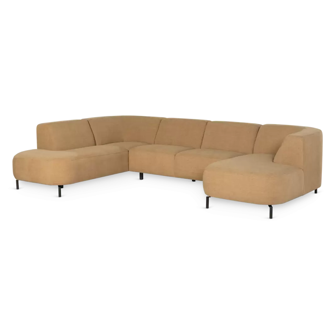 Hoekbank Merano - U-bank - stof Attraction Caramel