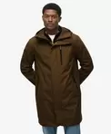Tech parka met langere achterkant en capuchon
