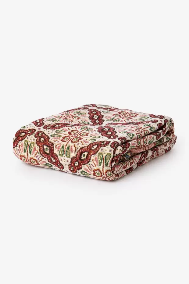 Multicolour sprei met mozaïek print