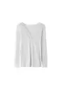 Kasjmier T-shirt met lange mouw en V-hals