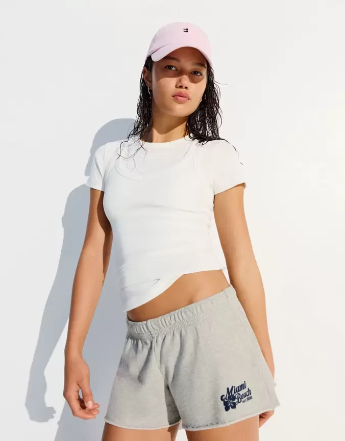Geborduurde sweatshorts