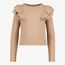 TwoDay meisjes shirt met ruches en glitters goud