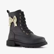 Blue Box meisjes veterboots met strikje zwart