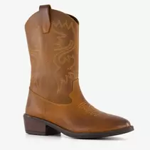 Groot leren meisjes cowboylaarzen cognac bruin