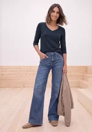 Shirt met lange mouwen en vierkante halslijn
