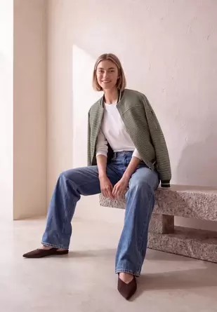 Blouson met rits en ruitjespatroon