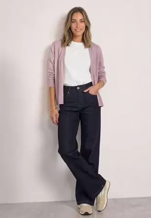 Open vest in effen kleur