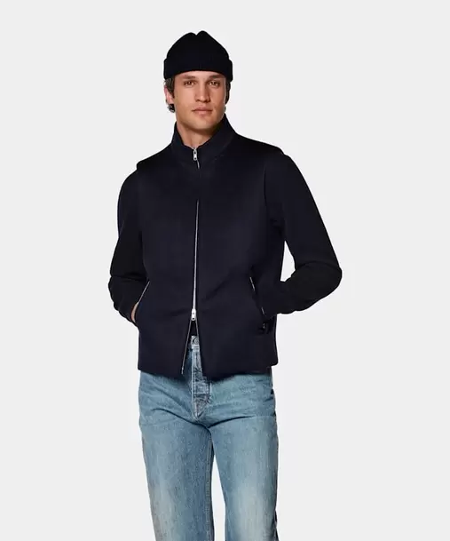 Navy Padded Zip Vest
