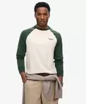 Essential Baseballtop met logo en lange mouwen