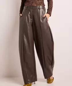 Balloon fit broek lederlook
