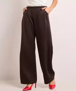 Wide fit broek met plooi