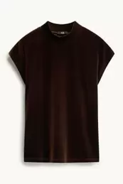 Fluweelachtig T-shirt - relaxed fit