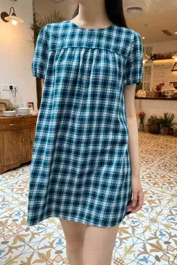 Product Name:Adhara Plaid Dress