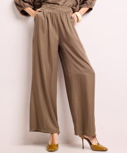 Satijnen wide fit broek