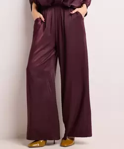 Satijnen wide fit broek
