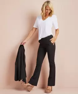 Flared fit broek travelstof