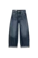 TRF MID-WAIST BAGGY FOLDED JEANS