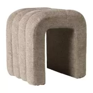 Poef Naomi chenille - taupe - 43x40x35 cm