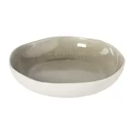 Diep bord kaori - wit/bruin - ø22x4 cm