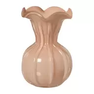 Vaas golvende rand - roze - ø15x22 cm