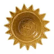 Deco schaaltje zon - bruin/wit - ø15.7x5.1 cm