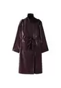 Lange trenchcoat met leereffect