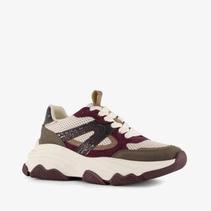 Blue Box dames dad sneakers beige bordeaux