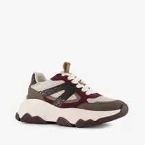 Blue Box dames dad sneakers beige bordeaux