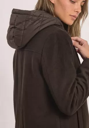 Jas met reverskraag en capuchoninzetstuk