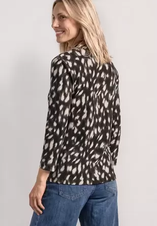 Colshirt met 3/4-mouwen en print