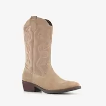 Harper suède dames cowboylaarzen beige
