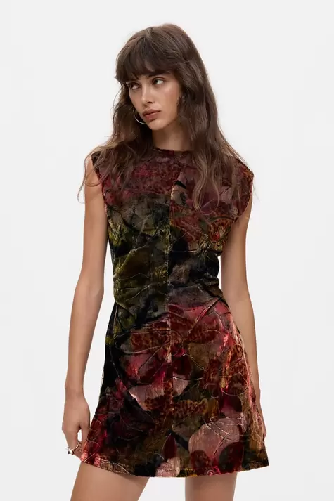 Fluwelen bloemenjurk M. C. Lacroix