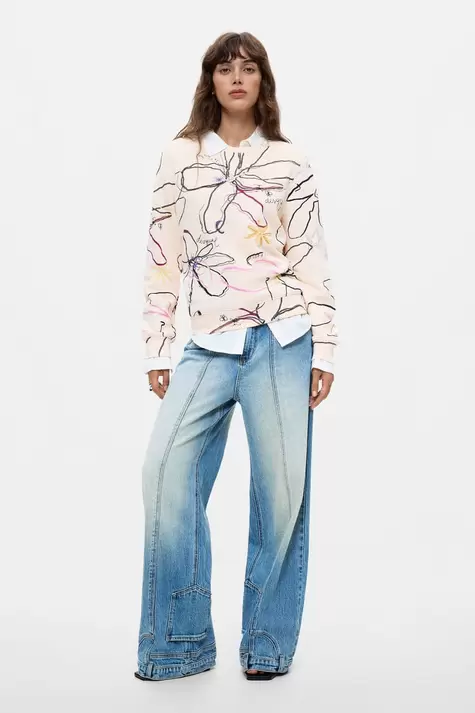 Sweatshirt met bloemenprint