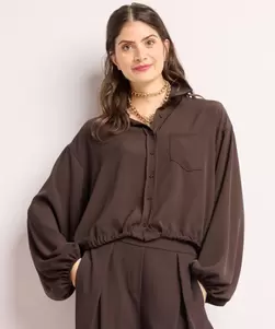 Blouse met open rug