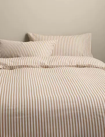 Beddengoedset van een katoenmix met eenvoudige strepen