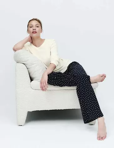 Pyjamaset van zuiver katoen met print