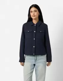 Jas - Wol look - Donkerblauw
