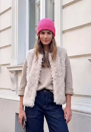 Gebreide muts in effen kleur