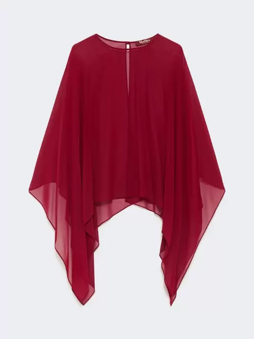 Silk georgette cropped cape