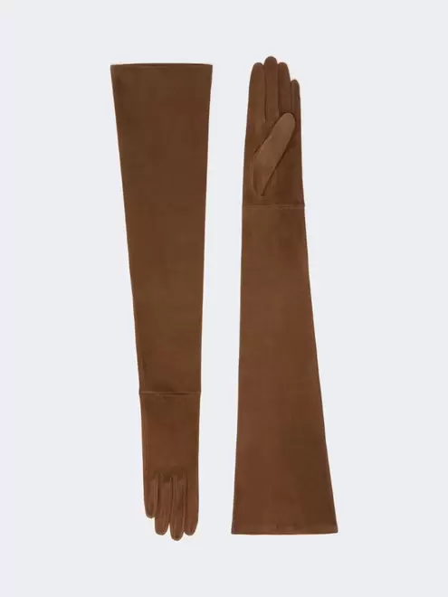 Long suede gloves