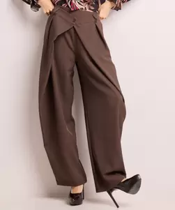 Wijde pantalon met overslag